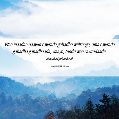 Picture 06 - Laawiyiintii 18:10 SOM - Waa inaadan qaawin cawrada gabadha wiilkaaga, ama - Bible Verse Picture