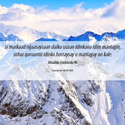 Picture 06 - Laawiyiintii 18:28 SOM - si markaad nijaasaysaan dalku uusan idinkana - Bible Verse Picture
