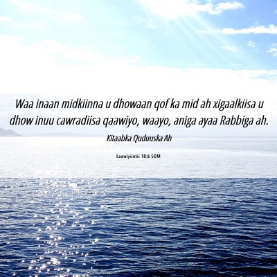 Picture 06 - Laawiyiintii 18:6 SOM - Waa inaan midkiinna u dhowaan qof ka mid ah - Bible Verse Picture