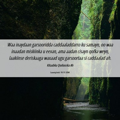 Picture 06 - Laawiyiintii 19:15 SOM - Waa inaydaan garsooridda caddaaladdarro ku - Bible Verse Picture