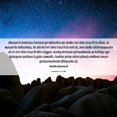 Picture 06 - Laawiyiintii 22:18 SOM - Waxaad la hadashaa Haaruun iyo wiilashiisa iyo - Bible Verse Picture