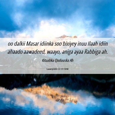 Picture 06 - Laawiyiintii 22:33 SOM - oo dalkii Masar idiinka soo bixiyey inuu Ilaah - Bible Verse Picture
