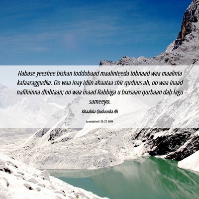 Picture 06 - Laawiyiintii 23:27 SOM - Habase yeeshee bishan toddobaad maalinteeda - Bible Verse Picture