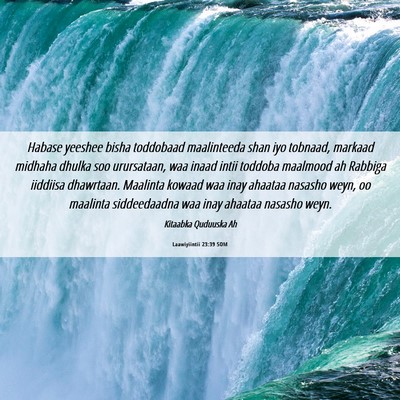 Picture 06 - Laawiyiintii 23:39 SOM - Habase yeeshee bisha toddobaad maalinteeda shan - Bible Verse Picture