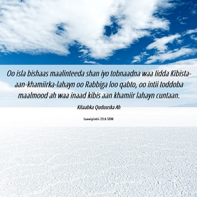 Picture 06 - Laawiyiintii 23:6 SOM - Oo isla bishaas maalinteeda shan iyo tobnaadna - Bible Verse Picture