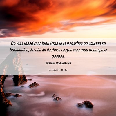 Picture 06 - Laawiyiintii 24:15 SOM - Oo waa inaad reer binu Israa'iil la hadashaa oo - Bible Verse Picture