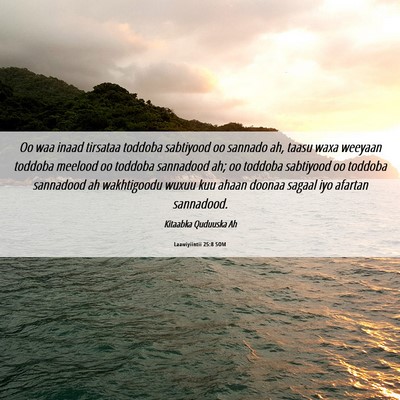 Picture 06 - Laawiyiintii 25:8 SOM - Oo waa inaad tirsataa toddoba sabtiyood oo - Bible Verse Picture