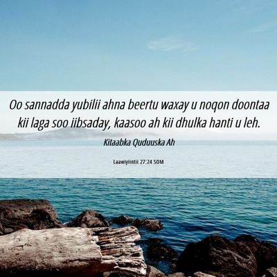 Picture 06 - Laawiyiintii 27:24 SOM - Oo sannadda yubilii ahna beertu waxay u noqon - Bible Verse Picture