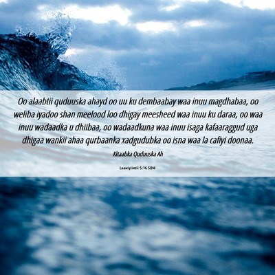 Picture 06 - Laawiyiintii 5:16 SOM - Oo alaabtii quduuska ahayd oo uu ku dembaabay waa - Bible Verse Picture