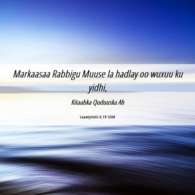 Picture 06 - Laawiyiintii 6:19 SOM - Markaasaa Rabbigu Muuse la hadlay oo wuxuu ku - Bible Verse Picture