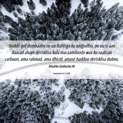 Picture 06 - Laawiyiintii 6:2 SOM - Haddii qof dembaabo oo uu Rabbiga ku xadgudbo, oo - Bible Verse Picture