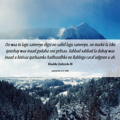 Picture 06 - Laawiyiintii 6:21 SOM - Oo waa in lagu sameeyo digsi oo saliid lagu - Bible Verse Picture