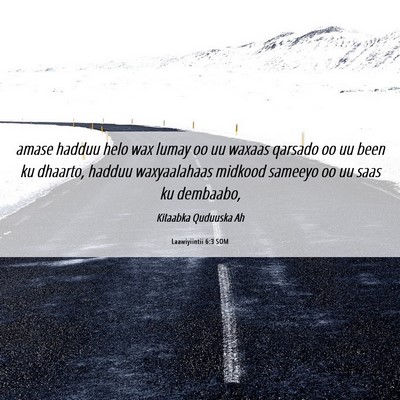 Picture 06 - Laawiyiintii 6:3 SOM - amase hadduu helo wax lumay oo uu waxaas qarsado - Bible Verse Picture