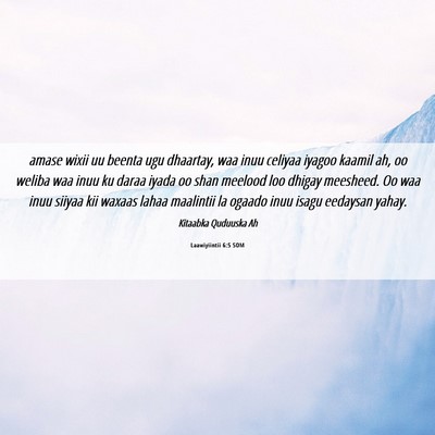Picture 06 - Laawiyiintii 6:5 SOM - amase wixii uu beenta ugu dhaartay, waa inuu - Bible Verse Picture