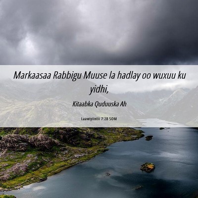 Picture 06 - Laawiyiintii 7:28 SOM - Markaasaa Rabbigu Muuse la hadlay oo wuxuu ku - Bible Verse Picture