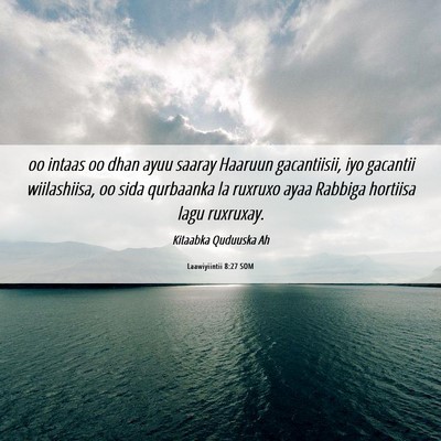 Picture 06 - Laawiyiintii 8:27 SOM - oo intaas oo dhan ayuu saaray Haaruun - Bible Verse Picture