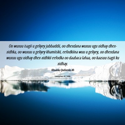 Picture 06 - Laawiyiintii 8:7 SOM - Oo wuxuu isagii u geliyey jubbaddii, oo dhexdana - Bible Verse Picture