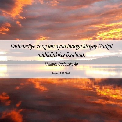 Picture 06 - Luukos 1:69 SOM - Badbaadiye xoog leh ayuu inoogu kiciyey Gurigii - Bible Verse Picture