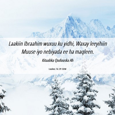 Picture 06 - Luukos 16:29 SOM - Laakiin Ibraahim wuxuu ku yidhi, Waxay leeyihiin - Bible Verse Picture