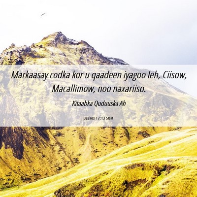 Picture 06 - Luukos 17:13 SOM - Markaasay codka kor u qaadeen iyagoo leh, Ciisow, - Bible Verse Picture