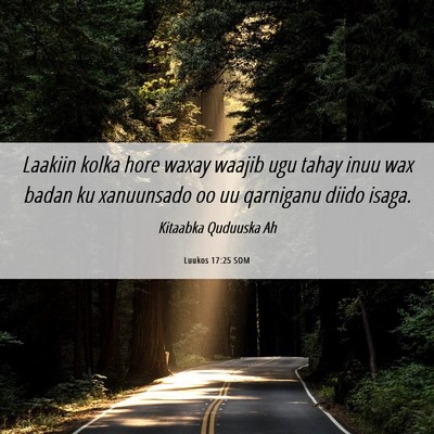 Picture 06 - Luukos 17:25 SOM - Laakiin kolka hore waxay waajib ugu tahay inuu - Bible Verse Picture