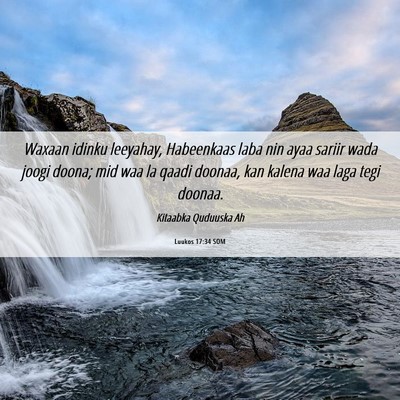 Picture 06 - Luukos 17:34 SOM - Waxaan idinku leeyahay, Habeenkaas laba nin ayaa - Bible Verse Picture