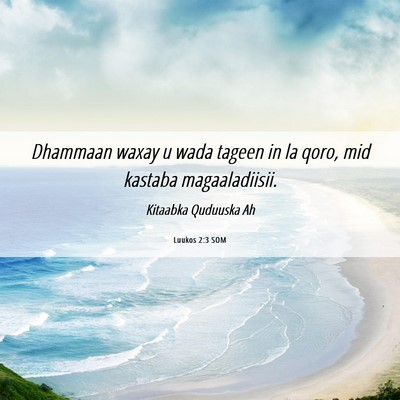 Picture 06 - Luukos 2:3 SOM - Dhammaan waxay u wada tageen in la qoro, mid - Bible Verse Picture
