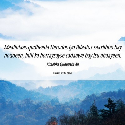 Picture 06 - Luukos 23:12 SOM - Maalintaas qudheeda Herodos iyo Bilaatos - Bible Verse Picture