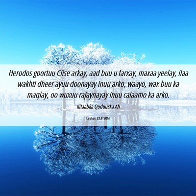 Picture 06 - Luukos 23:8 SOM - Herodos goortuu Ciise arkay, aad buu u farxay, - Bible Verse Picture