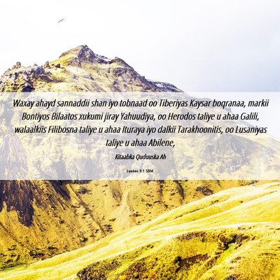 Picture 06 - Luukos 3:1 SOM - Waxay ahayd sannaddii shan iyo tobnaad oo - Bible Verse Picture