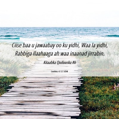 Picture 06 - Luukos 4:12 SOM - Ciise baa u jawaabay oo ku yidhi, Waa la yidhi, - Bible Verse Picture