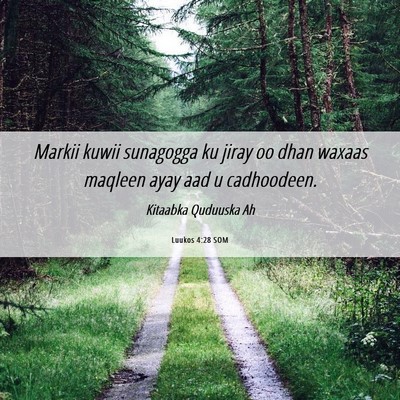 Picture 06 - Luukos 4:28 SOM - Markii kuwii sunagogga ku jiray oo dhan waxaas - Bible Verse Picture