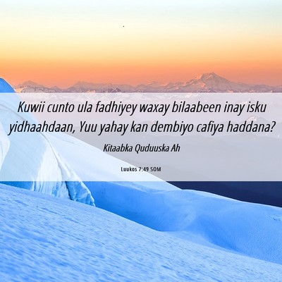 Picture 06 - Luukos 7:49 SOM - Kuwii cunto ula fadhiyey waxay bilaabeen inay - Bible Verse Picture