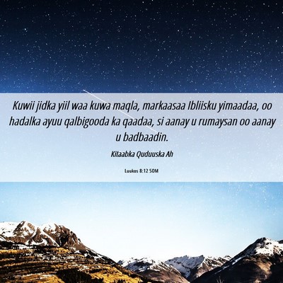 Picture 06 - Luukos 8:12 SOM - Kuwii jidka yiil waa kuwa maqla, markaasaa - Bible Verse Picture