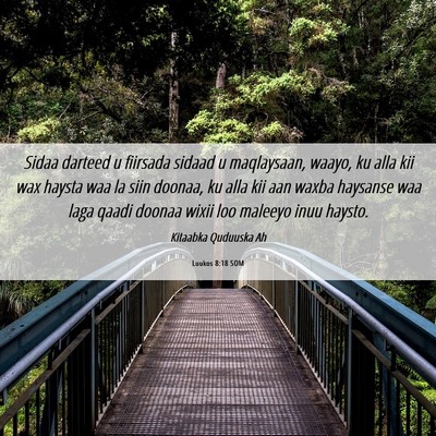 Picture 06 - Luukos 8:18 SOM - Sidaa darteed u fiirsada sidaad u maqlaysaan, - Bible Verse Picture