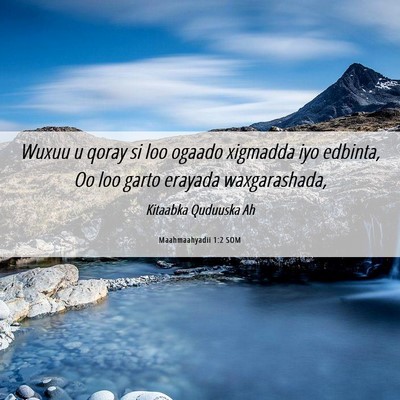 Picture 06 - Maahmaahyadii 1:2 SOM - Wuxuu u qoray si loo ogaado xigmadda iyo edbinta, - Bible Verse Picture