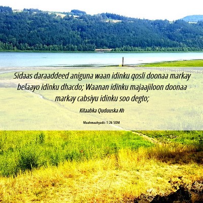 Picture 06 - Maahmaahyadii 1:26 SOM - Sidaas daraaddeed aniguna waan idinku qosli - Bible Verse Picture