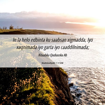 Picture 06 - Maahmaahyadii 1:3 SOM - In la helo edbinta ku saabsan xigmadda, Iyo - Bible Verse Picture