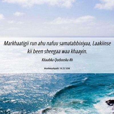 Picture 06 - Maahmaahyadii 14:25 SOM - Markhaatigii run ahu nafuu samatabbixiyaa, - Bible Verse Picture