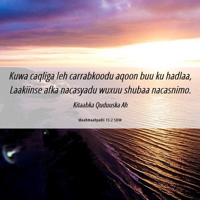 Picture 06 - Maahmaahyadii 15:2 SOM - Kuwa caqliga leh carrabkoodu aqoon buu ku hadlaa, - Bible Verse Picture