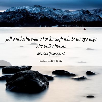 Picture 06 - Maahmaahyadii 15:24 SOM - Jidka noloshu waa u kor kii caqli leh, Si uu uga - Bible Verse Picture