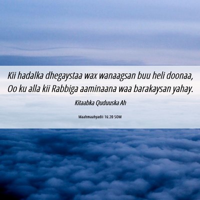 Picture 06 - Maahmaahyadii 16:20 SOM - Kii hadalka dhegaystaa wax wanaagsan buu heli - Bible Verse Picture