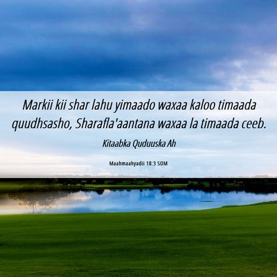 Picture 06 - Maahmaahyadii 18:3 SOM - Markii kii shar lahu yimaado waxaa kaloo timaada - Bible Verse Picture