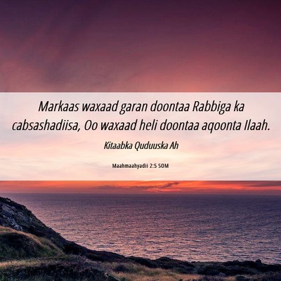 Picture 06 - Maahmaahyadii 2:5 SOM - Markaas waxaad garan doontaa Rabbiga ka - Bible Verse Picture