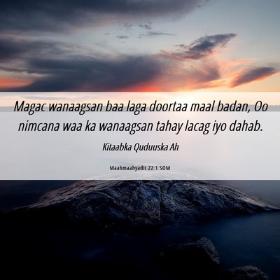 Picture 06 - Maahmaahyadii 22:1 SOM - Magac wanaagsan baa laga doortaa maal badan, Oo - Bible Verse Picture