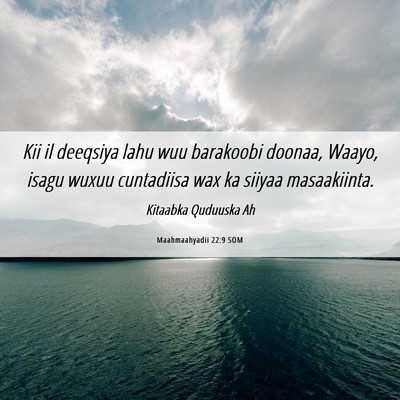 Picture 06 - Maahmaahyadii 22:9 SOM - Kii il deeqsiya lahu wuu barakoobi doonaa, Waayo, - Bible Verse Picture