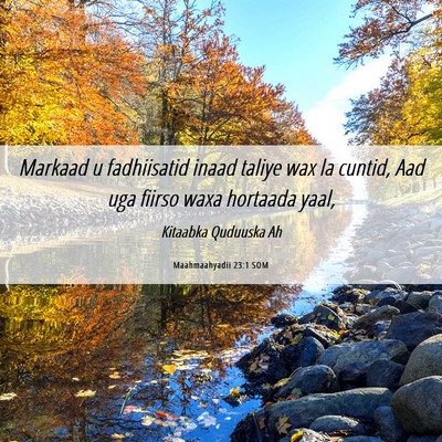 Picture 06 - Maahmaahyadii 23:1 SOM - Markaad u fadhiisatid inaad taliye wax la cuntid, - Bible Verse Picture
