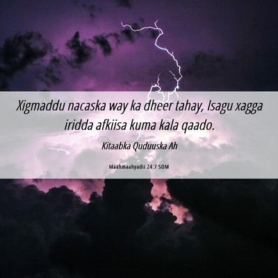 Picture 06 - Maahmaahyadii 24:7 SOM - Xigmaddu nacaska way ka dheer tahay, Isagu xagga - Bible Verse Picture