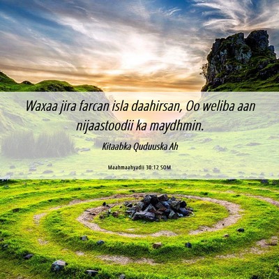 Picture 06 - Maahmaahyadii 30:12 SOM - Waxaa jira farcan isla daahirsan, Oo weliba aan - Bible Verse Picture