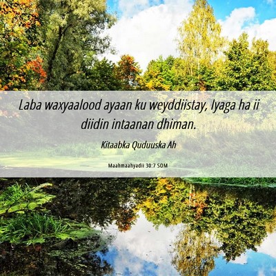 Picture 06 - Maahmaahyadii 30:7 SOM - Laba waxyaalood ayaan ku weyddiistay, Iyaga ha ii - Bible Verse Picture